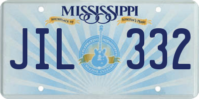 MS license plate JIL332