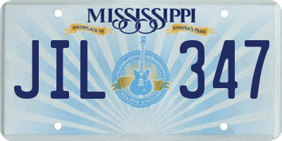 MS license plate JIL347