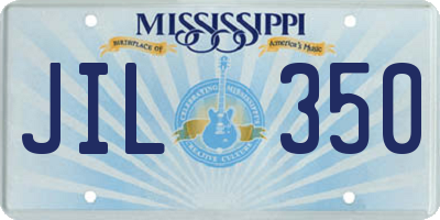 MS license plate JIL350