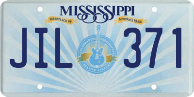 MS license plate JIL371