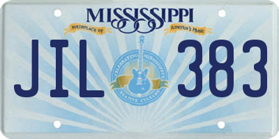 MS license plate JIL383