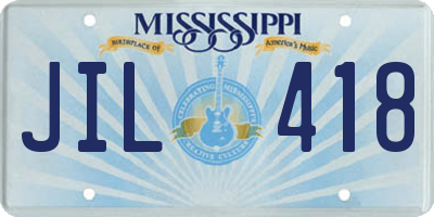 MS license plate JIL418