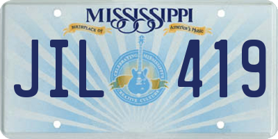 MS license plate JIL419