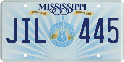 MS license plate JIL445