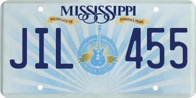 MS license plate JIL455
