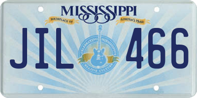 MS license plate JIL466
