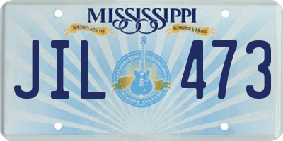 MS license plate JIL473