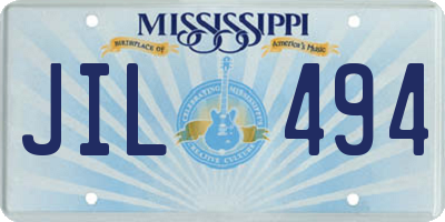 MS license plate JIL494