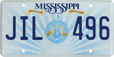 MS license plate JIL496