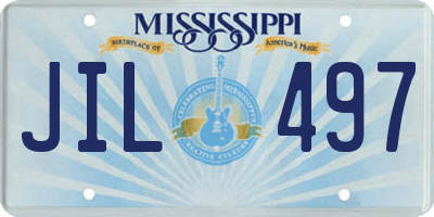 MS license plate JIL497