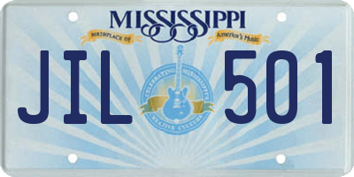 MS license plate JIL501