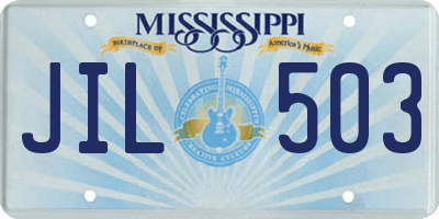 MS license plate JIL503