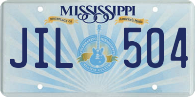 MS license plate JIL504
