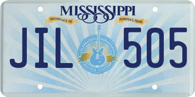 MS license plate JIL505