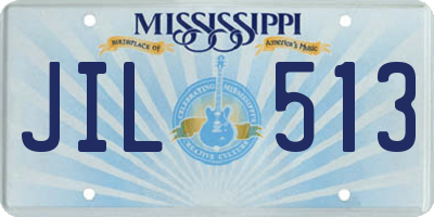 MS license plate JIL513