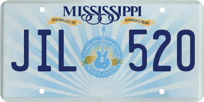 MS license plate JIL520