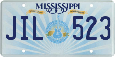 MS license plate JIL523