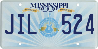 MS license plate JIL524