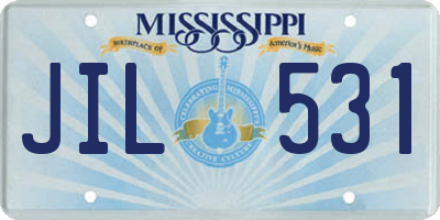 MS license plate JIL531