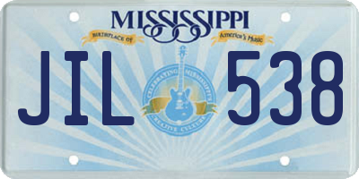 MS license plate JIL538