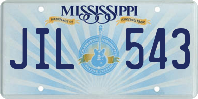 MS license plate JIL543