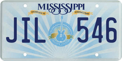 MS license plate JIL546
