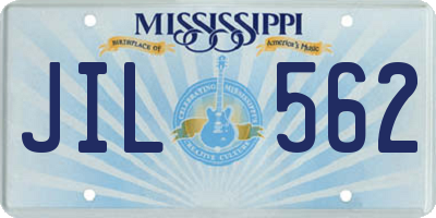 MS license plate JIL562