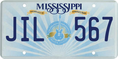 MS license plate JIL567