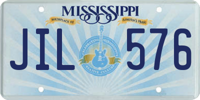 MS license plate JIL576
