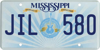 MS license plate JIL580