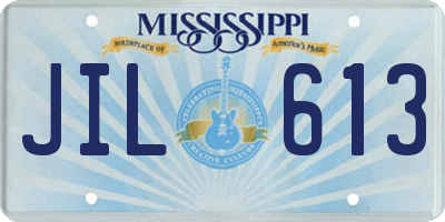 MS license plate JIL613