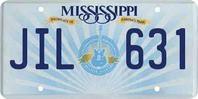 MS license plate JIL631