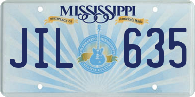 MS license plate JIL635
