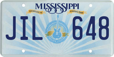 MS license plate JIL648