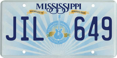 MS license plate JIL649