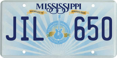 MS license plate JIL650
