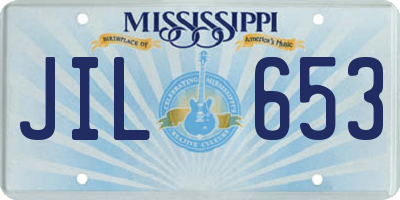 MS license plate JIL653