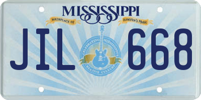 MS license plate JIL668