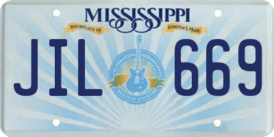 MS license plate JIL669