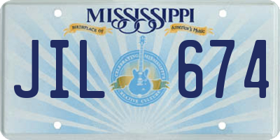 MS license plate JIL674
