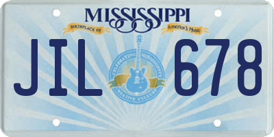 MS license plate JIL678