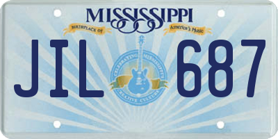 MS license plate JIL687