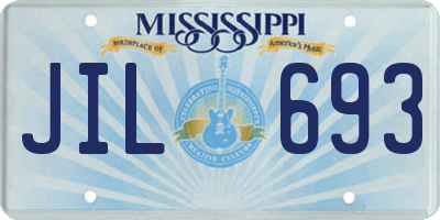 MS license plate JIL693