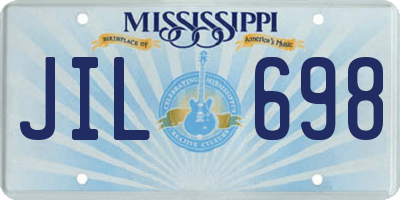 MS license plate JIL698