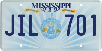 MS license plate JIL701