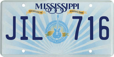 MS license plate JIL716