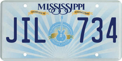 MS license plate JIL734