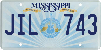 MS license plate JIL743