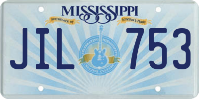 MS license plate JIL753