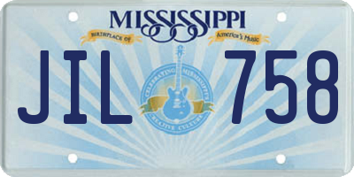 MS license plate JIL758